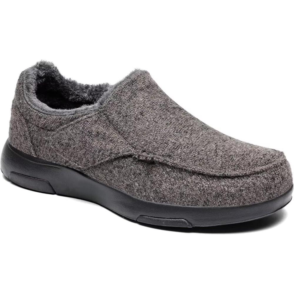 imageOrthoComfoot Mens Orthopedic Slippers Shoes with Arch Support Plantar Fasciitis House Slip On Loafers Comfortable Moccasin Mule Clogs for Indoor OutdoorW2brown