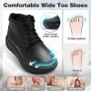 Men’s Orthopedic Diabetic Winter Boots: Comfortable Wide Toe Box Warm Arch Support Plantar Fasciitis Leather Dress Oxfords Shoes, Casual Walking Snow Ankle Mid Boots for Foot and Heel Pain Relief(K1-black)