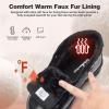 Men’s Orthopedic Diabetic Winter Boots: Comfortable Wide Toe Box Warm Arch Support Plantar Fasciitis Leather Dress Oxfords Shoes, Casual Walking Snow Ankle Mid Boots for Foot and Heel Pain Relief(K1-black)