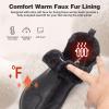 Men’s Orthopedic Diabetic Winter Boots: Wide Toe Box Comfortable Arch Support Plantar Fasciitis Leather Dress Oxfords Shoes, Casual Warm Walking Snow Ankle Mid Boots for Foot and Heel Pain Relief(K1-black)
