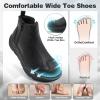 Men’s Orthopedic Diabetic Winter Boots: Wide Toe Box Comfortable Arch Support Plantar Fasciitis Leather Dress Oxfords Shoes, Casual Warm Walking Snow Ankle Mid Boots for Foot and Heel Pain Relief(K1-black)