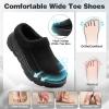 Men’s Orthopedic Diabetic Winter Slippers: Wide Tox Box Comfortable Arch Support Plantar Fasciitis Walking House Clogs Shoes, Orthotic Casual Warm Slip On Loafers for Foot and Heel Pain Relief(K1-black)