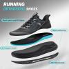 Men’s Orthopedic Road Running Sneakers: Comfortable Casual Arch Supports Plantar Fasciitis Orthotic Sports Athletic Shoes, Flat Feet High Arch Tennis Work Walking Shoes for Foot Heel and Pain Relief(W1-black)
