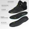 OrthoComfoot Men’s Orthopedic Hiking Boots, Water Resistant Outdoor Walking Shoes for Plantar Fasciitis, Light-Weight Casual Sneakers for Ankle and Foot Pain Relief(W1-black)