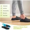 OrthoComfoot Men’s Orthopedic Slip-On Loafers Walking Shoes: Casual Comfortable Arch Support Slippers for Plantar Fasciitis, Soft Canvas Orthotic Shoes for Foot and Heel Pain Relief(W2-black)