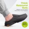 OrthoComfoot Men’s Orthopedic Slip-On Loafers Walking Shoes: Casual Comfortable Arch Support Slippers for Plantar Fasciitis, Soft Canvas Orthotic Shoes for Foot and Heel Pain Relief(W2-black)