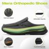 OrthoComfoot Men’s Orthopedic Slip-On Loafers Walking Shoes: Casual Comfortable Arch Support Slippers for Plantar Fasciitis, Soft Canvas Orthotic Shoes for Foot and Heel Pain Relief(W2-black)