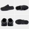 OrthoComfoot Mens Orthopedic Slippers Shoes with Arch Support: Plantar Fasciitis House Slip On Loafers, Comfortable Moccasin Mule Clogs for Indoor Outdoor(Black)