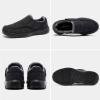 OrthoComfoot Mens Orthopedic Slippers Shoes with Arch Support: Plantar Fasciitis House Slip On Loafers, Comfortable Moccasin Mule Clogs for Indoor Outdoor(W1-black)