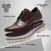 Orthopedic Business Leather Dress Shoes – Arch Support Formal Wingtip Oxford Patent Shoe for Men- Plantar Fasciitis Cap Toe Comfortable Lace Up Oxfords for Tuxedo for Foot Pain Relief(W2-dark Brown)
