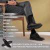Orthopedic Business Leather Dress Shoes – Arch Support Formal Wingtip Oxford Patent Shoe for Men- Plantar Fasciitis Cap Toe Comfortable Lace Up Oxfords for Tuxedo for Foot Pain Relief(W1-black)