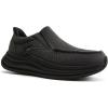 Men’s Orthopedic Comfortable Slip On Shoes with Arch Support: Casual Plantar Fasciitis Orthotic Loafers, Flat Feet Leisure Vintage Flat Canvas Walking Shoes for Foot and Heel Pain Relief(W2-black)