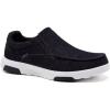 OrthoComfoot Men’s Orthopedic Comfortable Slip-On Shoes with Arch Support, Orthotic Loafers for Plantar Fasciitis, Canvas Leisure Vintage Flat Walking Shoes for Foot and Heel Pain Relief(W12-dark Black)