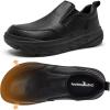 Orthopedic Diabetic Leather Dress Shoes: Wide Toe Box Comfortable Arch Support Plantar Fasciitis Oxford for Mens, Orthotics Hammer Toes Flat Feet Casual Slip On Loafers for Foot and Heel Pain Relief(K1-black)