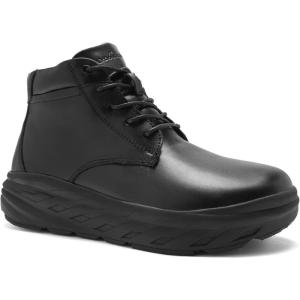 Men’s Orthopedic Diabetic Winter Boots: Comfortable Wide Toe Box Warm Arch Support Plantar Fasciitis Leather Dress Oxfords Shoes, Casual Walking Snow Ankle Mid Boots for Foot and Heel Pain Relief(K1-black)