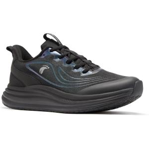 Men’s Orthopedic Road Running Sneakers: Comfortable Casual Arch Supports Plantar Fasciitis Orthotic Sports Athletic Shoes, Flat Feet High Arch Tennis Work Walking Shoes for Foot Heel and Pain Relief(W1-black)