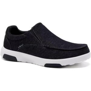 OrthoComfoot Men’s Orthopedic Comfortable Slip-On Shoes with Arch Support, Orthotic Loafers for Plantar Fasciitis, Canvas Leisure Vintage Flat Walking Shoes for Foot and Heel Pain Relief(W12-dark Black)