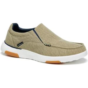 OrthoComfoot Men’s Orthopedic Comfortable Slip-On Shoes with Arch Support, Orthotic Loafers for Plantar Fasciitis, Canvas Leisure Vintage Flat Walking Shoes for Foot and Heel Pain Relief(Khaki)