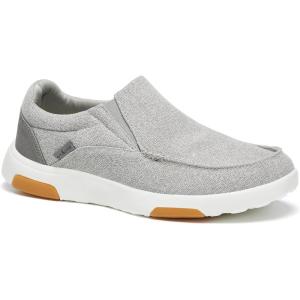OrthoComfoot Men’s Orthopedic Comfortable Slip-On Shoes with Arch Support, Orthotic Loafers for Plantar Fasciitis, Canvas Leisure Vintage Flat Walking Shoes for Foot and Heel Pain Relief(W8-silvery Grey)
