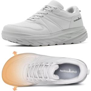 OrthoComfoot Men’s Orthopedic Diabetic Wide Walking Shoes: Comfortable Arch Support Plantar Fasciitis Sports Running Sneakers, Casual Swollen Bunion Work Tennis Shoes for Foot and Heel Pain Relief(K2-gray)