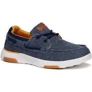OrthoComfoot Men’s Orthopedic Slip-On Loafers Walking Shoes: Casual Canvas Plantar Fasciitis Loafers with Arch Support, Comfortable Orthotic Shoes for Foot and Heel Pain Relief(W1-denim)