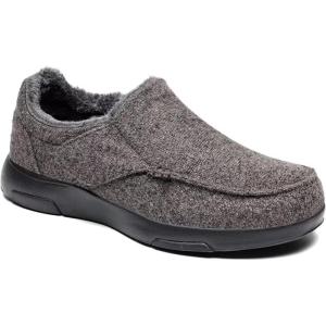 OrthoComfoot Mens Orthopedic Slippers Shoes with Arch Support: Plantar Fasciitis House Slip On Loafers, Comfortable Moccasin Mule Clogs for Indoor Outdoor(W2-brown)
