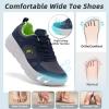 Men’s Orthopedic Diabetic Wide Toe Box Walking Shoes: Comfortable Arch Support Plantar Fasciitis Orthotics Sport Shoes, Swollen Feet Casual Running Tennis Sneakers for Foot and Heel Pain Relief(K2-dark Blue)