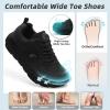Men’s Orthopedic Diabetic Wide Toe Box Walking Shoes: Comfortable Arch Support Plantar Fasciitis Orthotics Sport Shoes, Swollen Feet Casual Running Tennis Sneakers for Foot and Heel Pain Relief(K1-black)