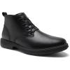 Men’s Orthopedic Leather Chukka Boots: Comfortable Arch Support Plantar Fasciitis Tuxedo Dress Walking Ankle Mid Derby Boot, Orthotics Flat Feet Casual Wingtip Oxford for Foot and Heel Pain Relief(W1-black)