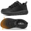 OrthoComfoot Men’s Orthopedic Comfortable Diabetic Wide Shoes: Wide Toe Box Arch Support Plantar Fasciitis Sports Sneakers,Fashion Casual Hammer Toes Shoes for Foot and Heel Pain Relief(K1-black)