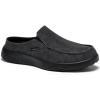 OrthoComfoot Men’s Orthopedic Slip-On Loafers Walking Shoes with Arch Support: Casual Plantar Fasciitis Slippers for Flat Feet, Comfortable Orthotic Shoes for Foot and Heel Pain Relief(W2-black)