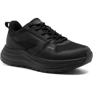 Men’s Orthopedic Trail Running Shoes: Comfortable Casual Arch Support Plantar Fasciitis Orthotic Trekking Hiking Shoes, Flat Feet Tennis Sport Athletic Fashion Sneakers for Foot and Heel Pain Relief(W1-black)