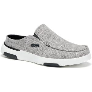 OrthoComfoot Men’s Orthopedic Slip-On Loafers Walking Shoes with Arch Support: Casual Plantar Fasciitis Slippers for Flat Feet, Comfortable Orthotic Shoes for Foot and Heel Pain Relief(W4-light Grey)