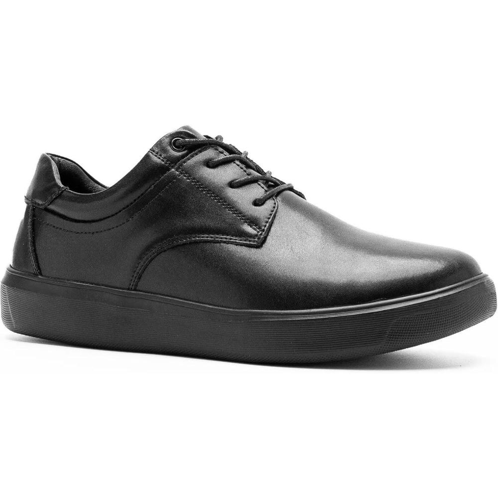 imageOrthoComfoot Mens Orthopedic Wide Leather Dress Walking Shoes Comfortable Arch Support Oxfords for Plantar Fasciitis Orthotic Casual Business Work Shoes for Foot and Heel Pain ReliefK1black