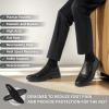 Men’s Orthopedic Business Leather Dress Shoes: Comfortable Arch Support Plantar Fasciitis Formal Tuxedo Oxford, Casual Fashion Modern Wingtip Slip On Loafers for Foot and Ankle Pain Relief(W1-black)