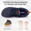 Men’s Orthopedic Diabetic Wide Walking Shoes: Comfortable Plantar Fasciitis Fashion Sneakers with Arch Support, Casual Hammer Toes Swollen Tennis Work Sports Shoes for Heel and Foot Pain Relief(K3-dark Blue)
