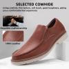 Orthopedic Business Leather Dress Shoes: Comfortable Arch Support Plantar Fasciitis Formal Tuxedo Oxford for Mens, Casual Classic Modern Wingtip Slip On Loafers for Foot and Heel Pain Relief(W3-brown)