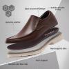 Orthopedic Business Leather Dress Shoes: Comfortable Arch Support Plantar Fasciitis Formal Tuxedo Oxford for Mens, Casual Classic Modern Wingtip Slip On Loafers for Foot and Heel Pain Relief(W2-dark Brown)