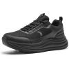 Men’s Orthopedic Trail Running Shoes: Comfortable Arch Support Plantar Fasciitis Cross Training Athletic Sneakers, Orthotic Flat Feet Hiking Workout Tennis Walking Sports Shoes for Foot Heel Pain(W1-black)
