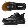 Men’s Orthopedic Wide Leather Dress Shoes: Diabetic Arch Support Plantar Fasciitis Comfortable Casual Walking Shoes, Orthotic Flat Feet Work Tennis Sneakers for Swollen Feet and Heel Pain Relief(K1-black)