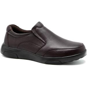 OrthoComfoot Men’s Orthopedic Leather Dress Walking Shoes: Comfortable Plantar Fasciitis Oxfords with Arch Support, Business Diabetic Slip-On Loafers for Foot and Heel Pain Relief(W2-coffee)