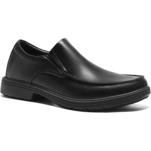 Orthopedic Business Leather Dress Shoes: Comfortable Arch Support Plantar Fasciitis Formal Tuxedo Oxford for Mens, Casual Classic Modern Wingtip Slip On Loafers for Foot and Heel Pain Relief(W1-black)