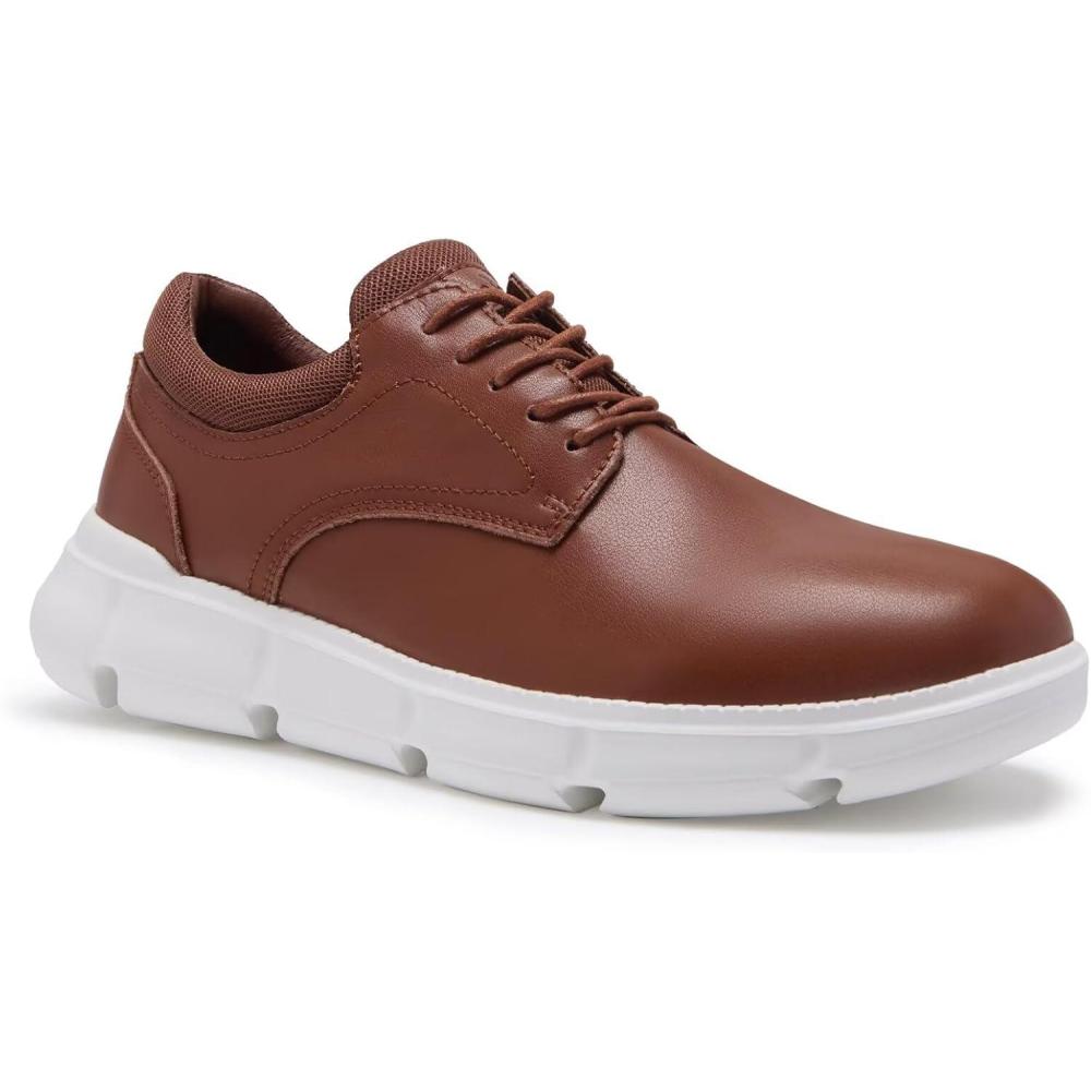 imageMens Orthopedic Wide Business Leather Dress Shoes  Arch Support Plantar Fasciitis Classic Oxford  Comfortable Cap Toe Orthotics Patent Tuxedo Sneakers for Foot and Heel Pain ReliefWk3brown