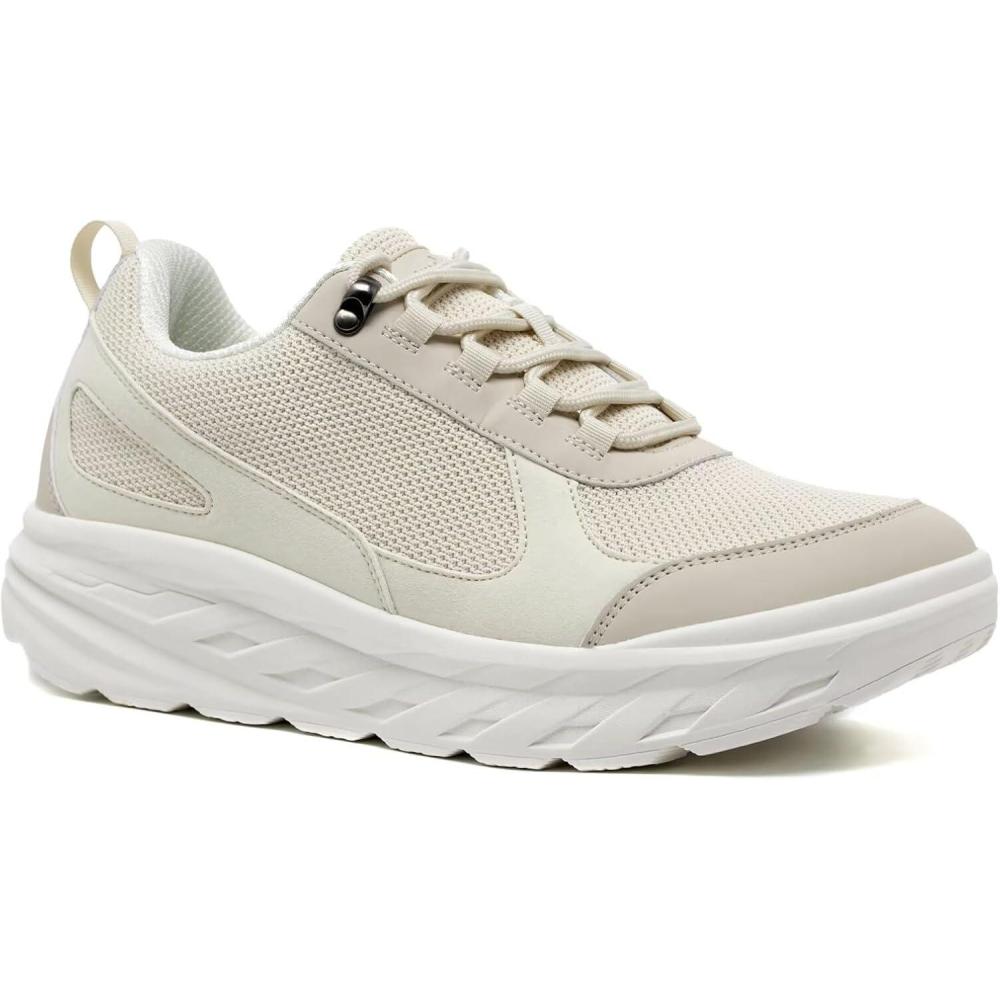 imageOrthoComfoot Mens Orthopedic Diabetic Wide Walking Shoes Comfortable Plantar Fasciitis Fashion Sneakers with Arch Support for Swollen Casual Hammer Toes Shoes for Foot and Heel Pain ReliefK2beige