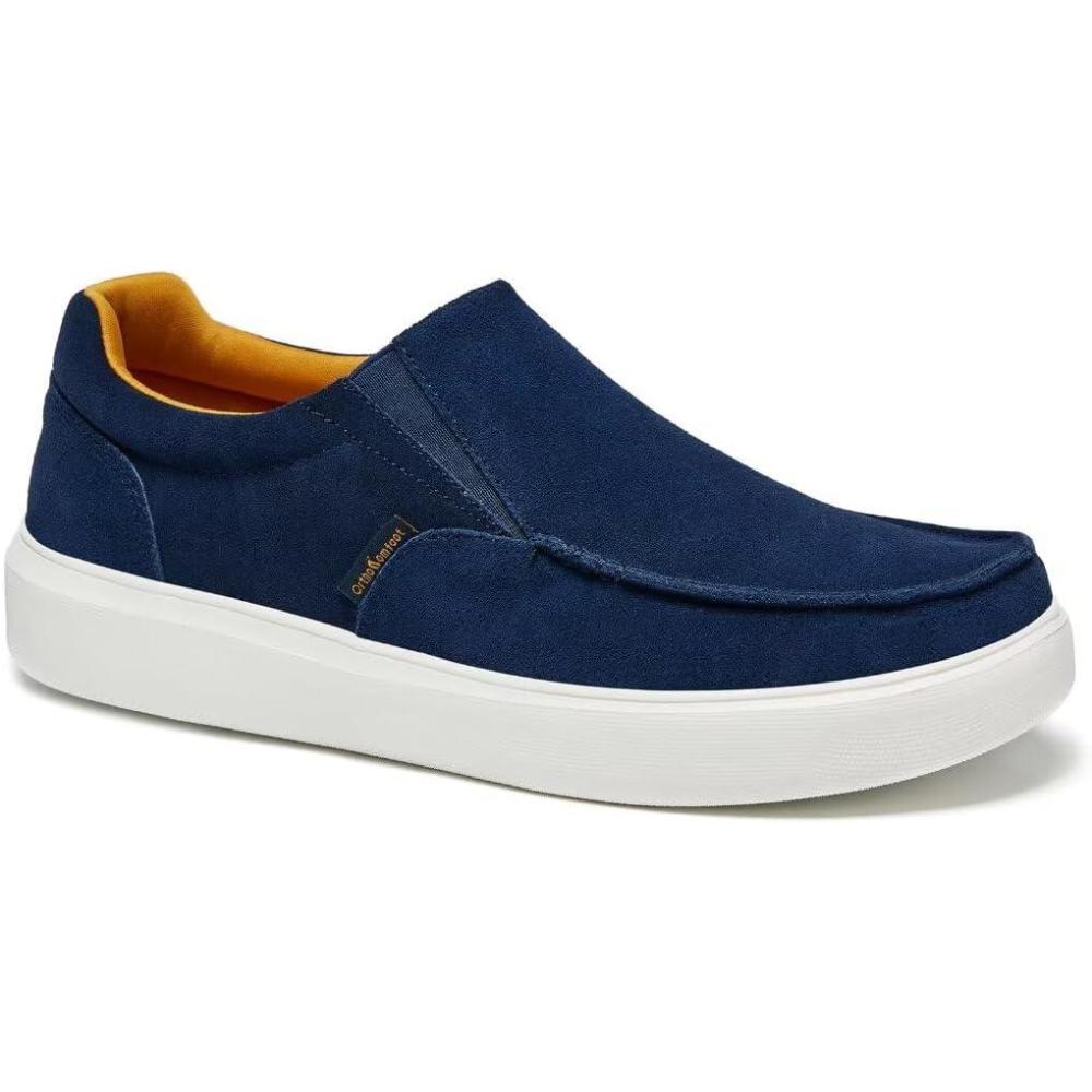 imageOrthoComfoot Mens Orthopedic SlipOn Loafers Walking Shoes Casual Arch Support Loafers for Plantar Fasciitis Comfortable Orthotic Dress Shoes for Foot and Heel Pain ReliefW2denim