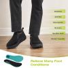 Men’s Orthopedic Wide Winter Slippers with Arch Support: Comfortable Diabetic Loafers for Plantar Fasciitis, Casual Warm Orthotic Walking Shoes for Foot and Heel(K1-black)