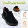Men’s Orthopedic Wide Winter Slippers with Arch Support: Comfortable Diabetic Loafers for Plantar Fasciitis, Casual Warm Orthotic Walking Shoes for Foot and Heel(K1-black)