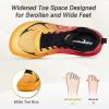 OrthoComfoot Men’s Orthopedic Diabetic Wide Running Shoes: Comfortable Arch Support Plantar Fasciitis Sports Sneakers, Casual Orthotic Swollen Tennis Work Walking Shoes for Foot and Heel Pain Relief(K4-orange)