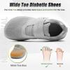 OrthoComfoot Men’s Orthopedic Diabetic Wide Walking Shoes: Comfortable Cushion Arch Support Plantar Fasciitis Sneakers, Orthotic High Arch Swollen Feet Adjustable Work Shoes for Ankle and Heel Pain(K2-gray)