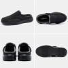 OrthoComfoot Men’s Orthopedic Slippers Walking Shoes with Arch Support: Slip On Loafers for Plantar Fasciitis, Casual Flat Feet Hook and Loop Mule Clogs for Foot and Heel Pain Relief(W1-black)
